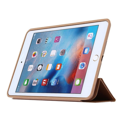 Horizontal Flip Solid Color Leather Case with Holder & Sleep / Wake-up Function for iPad mini 4(Gold)-garmade.com