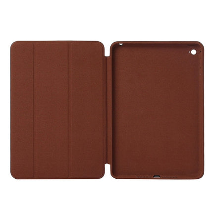Horizontal Flip Solid Color Leather Case with Holder & Sleep / Wake-up Function for iPad mini 4(Brown)-garmade.com