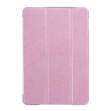 Silk Texture Horizontal Flip Leather Case with Three-Folding Holder for iPad mini 4(Pink)-garmade.com