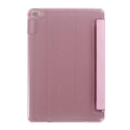 Silk Texture Horizontal Flip Leather Case with Three-Folding Holder for iPad mini 4(Pink)-garmade.com