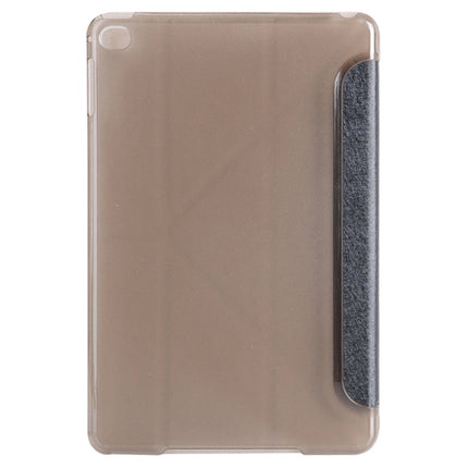 Transformers Style Silk Texture Horizontal Flip Solid Color Leather Case with Holder for iPad mini 4(Black)-garmade.com