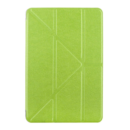 Transformers Style Silk Texture Horizontal Flip Solid Color Leather Case with Holder for iPad mini 4(Green)-garmade.com