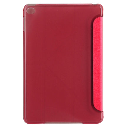 Transformers Style Silk Texture Horizontal Flip Solid Color Leather Case with Holder for iPad mini 4(Red)-garmade.com