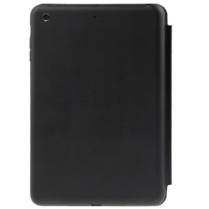 3-folding Naturally Treated Leather Smart Case with Sleep / Wake-up Function & Holder for iPad mini / mini 2 Retina(Black)-garmade.com