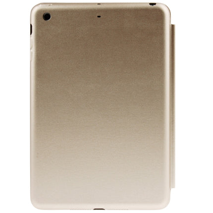 3-folding Naturally Treated Leather Smart Case with Sleep / Wake-up Function & Holder for iPad mini / mini 2 Retina(Gold)-garmade.com