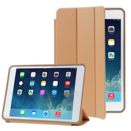 3-folding Naturally Treated Leather Smart Case with Sleep / Wake-up Function & Holder for iPad mini / mini 2 Retina(Orange)-garmade.com