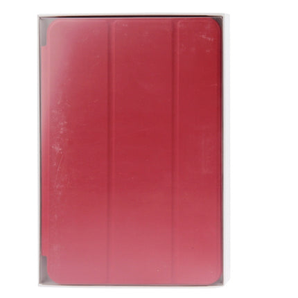 3-folding Naturally Treated Leather Smart Case with Sleep / Wake-up Function & Holder for iPad mini / mini 2 Retina(Red)-garmade.com