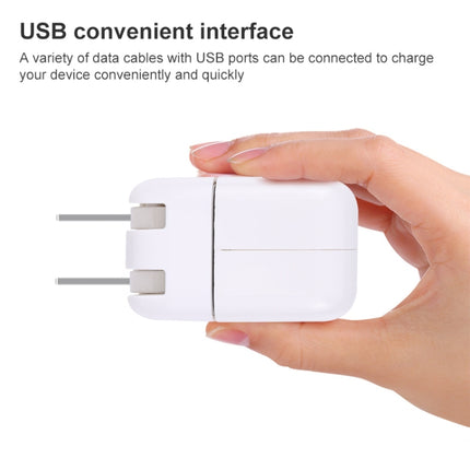 10W USB Charging Adapter with Foldable Plug, US Plug(White)-garmade.com