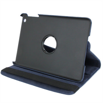 360 Degree Rotation Leather Case with Holder for iPad mini 1 / 2 / 3 (Dark Blue)-garmade.com