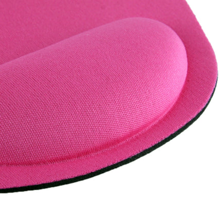 Ultra Slim Rubber Bottom & Cloth Sponge Wrist Supporter Mouse Pad(Magenta)-garmade.com