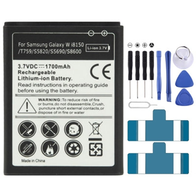1700mAh Replacement Battery for Galaxy W i8150 / T759 / S5820 / S5690 / S8600-garmade.com