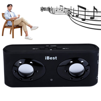 iBest Portable Stereo Rechargeable Speaker(Black)-garmade.com