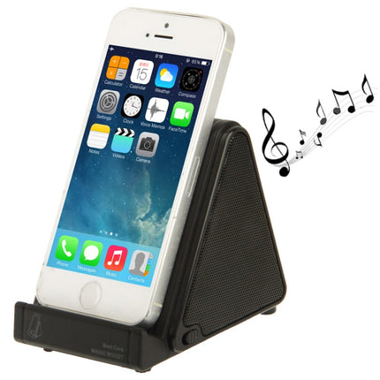 Wireless Magic Audio Amplifying Induction Speaker Holder for iPhone 5 & 5S & 5C / 4 & 4S (Black)-garmade.com