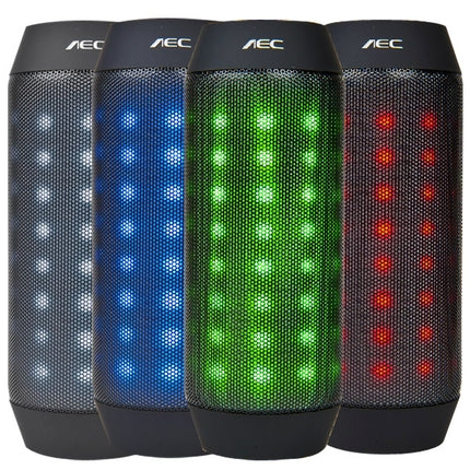 AEC BQ-615 Pulse Portable Bluetooth Streaming Speaker with Built-in LED Light Show & Mic, For iPhone, Galaxy, Sony, Lenovo, HTC, Huawei, Google, LG, Xiaomi, other Smartphones and all Bluetooth Devices(Black)-garmade.com