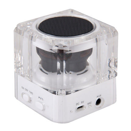 SARDiNE B5 TWS Crystal Case Bluetooth Speaker with Mic & LED Light(White)-garmade.com