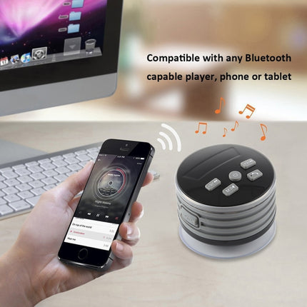 F08 Portable Speaker IPX7 Waterproof Support FM Radio High-fidelity Sound Box Bluetooth Speaker with Suction Cup & LED Light(Black)-garmade.com