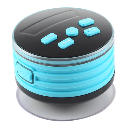 F08 Portable Speaker IPX7 Waterproof Support FM Radio High-fidelity Sound Box Bluetooth Speaker with Suction Cup & LED Light(Blue)-garmade.com