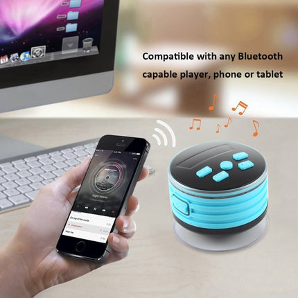 F08 Portable Speaker IPX7 Waterproof Support FM Radio High-fidelity Sound Box Bluetooth Speaker with Suction Cup & LED Light(Blue)-garmade.com