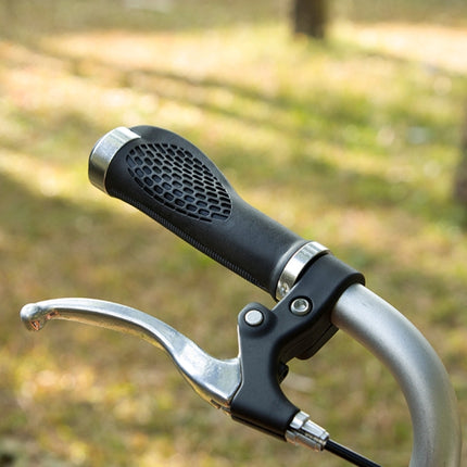 OQSPORT 2 PCS Bike Hand Grips Covers Bilateral Lock MTB Bicycle Anti-slip Handlebar Grips(Silver)-garmade.com