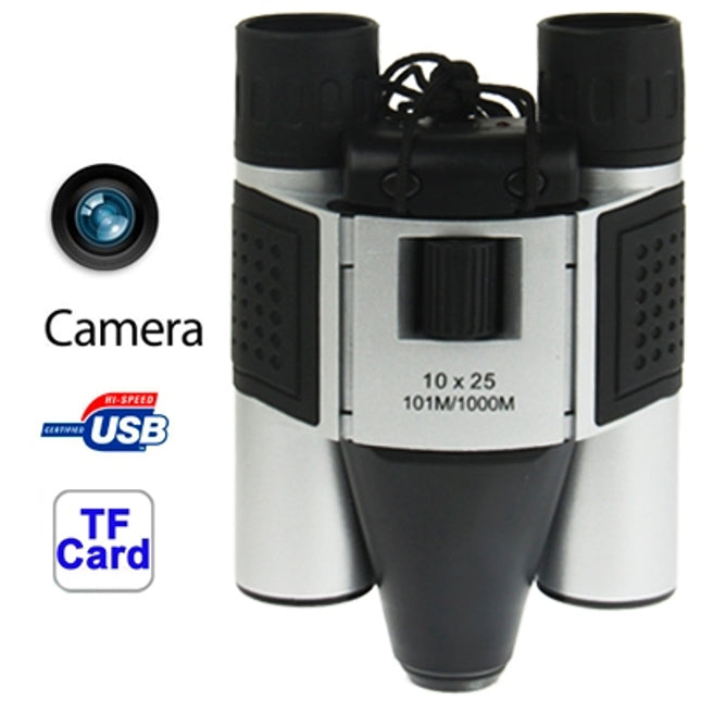 10×25mm 5 in 1 (Binocular Camera + Video Camera + Digital Camera + PC Cam + TF Card Reader) Digital Camera Binoculars, Field of View: 101m/1000m, Size: 135 × 100 × 24mm-garmade.com
