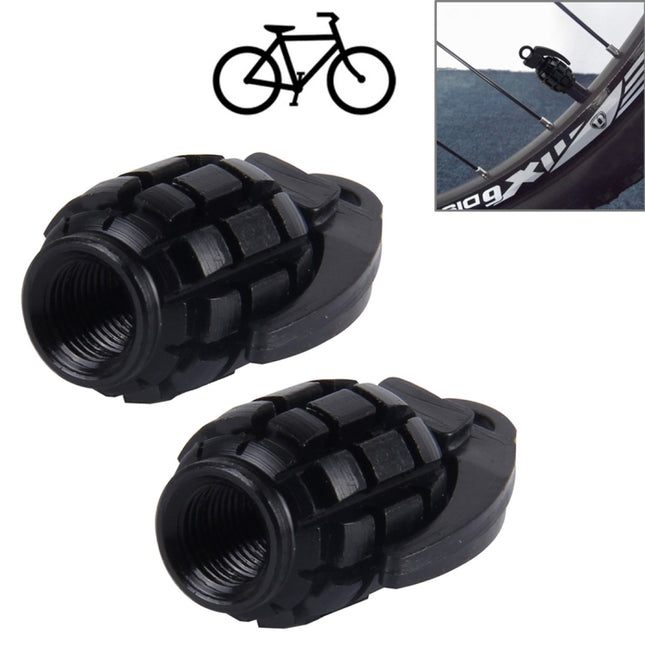 4 PCS Universal Grenade Shaped Bicycle Tire Valve Caps(Black)-garmade.com