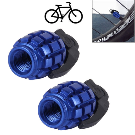 4 PCS Universal Grenade Shaped Bicycle Tire Valve Caps(Blue)-garmade.com
