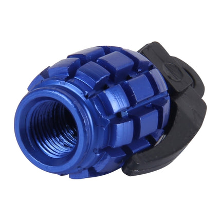 4 PCS Universal Grenade Shaped Bicycle Tire Valve Caps(Blue)-garmade.com