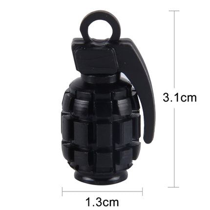 4 PCS Universal Grenade Shaped Bicycle Tire Valve Caps(Black)-garmade.com