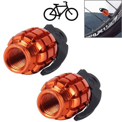 2 PCS Universal Grenade Shaped Bicycle Tire Valve Caps(Orange)-garmade.com