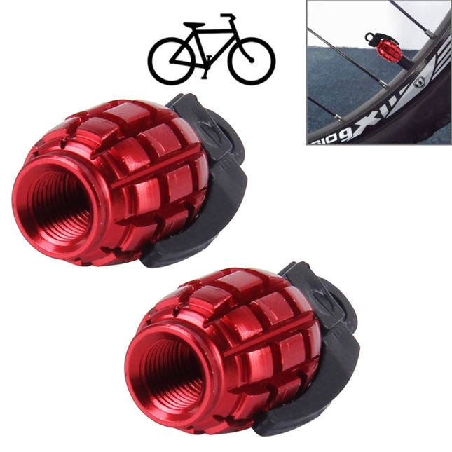 4 PCS Universal Grenade Shaped Bicycle Tire Valve Caps(Red)-garmade.com
