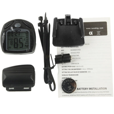 SD-548C 14 Function Black LCD Waterproof Wireless Multifunctional Bicycle Cycle Speedometer Bike Computer Odometer(Black)-garmade.com