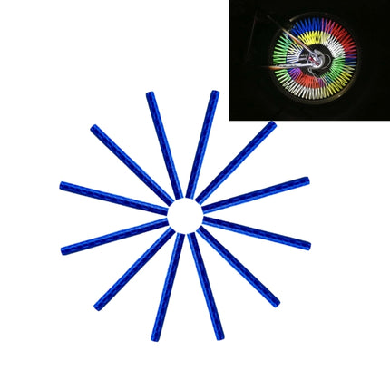 OQSPORT 12 PCS Bicycle Wheel Spoke Reflector Reflective Mount Clip Tube Warning Light Strip(Blue)-garmade.com
