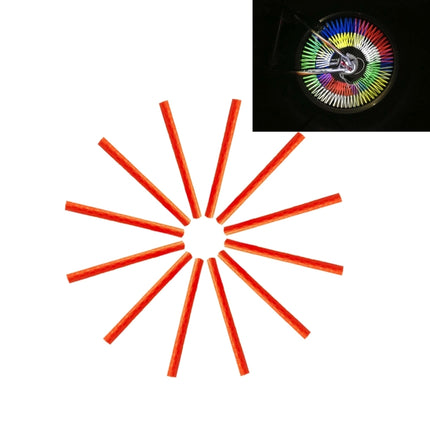 OQSPORT 12 PCS Bicycle Wheel Spoke Reflector Reflective Mount Clip Tube Warning Light Strip(Orange)-garmade.com
