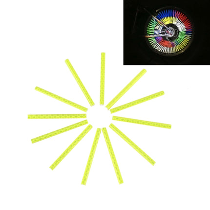 OQSPORT 12 PCS Bicycle Wheel Spoke Reflector Reflective Mount Clip Tube Warning Light Strip(Yellow)-garmade.com