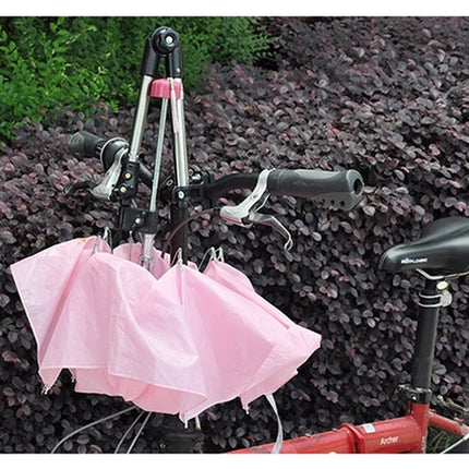 Universal Foldable Adjustable Stainless Steel Cycling Umbrella Bracket Holder Angle Adjustable Mount Stand for Bike Motorcycle(Black)-garmade.com