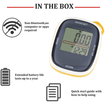 3D All Dimensional Multifunction Digital Electronic Pedometer Step Counter(Yellow)-garmade.com