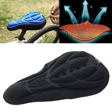 3D Silicone Lycra Nylon & Gel Pad Bicycle Seat Saddle Cover, Soft Cushion Fits for Kinds of Bikes(Black)-garmade.com