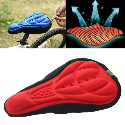 3D Silicone Lycra Nylon & Gel Pad Bicycle Seat Saddle Cover, Soft Cushion Fits for Kinds of Bikes(Red)-garmade.com