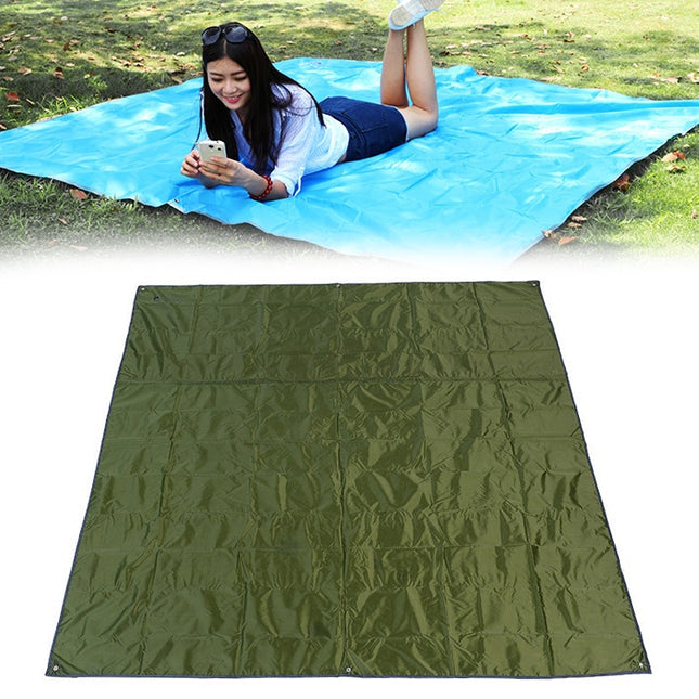 Waterproof Oxford Cloth 420D Oxford Material Camping Picnic Beach Tent Roof Tarp (Size: 215x215cm)(Army Green)-garmade.com