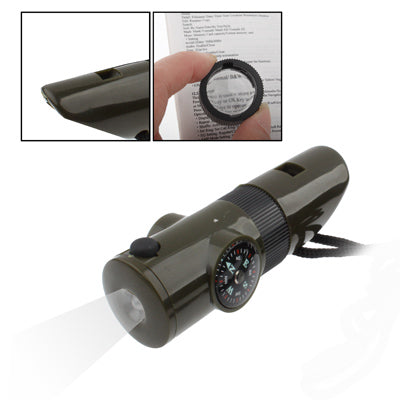 7 in 1 (Survival Whistle / Compass / Thermometer / LED Light / Magnifier / Retroreflector / String)-garmade.com