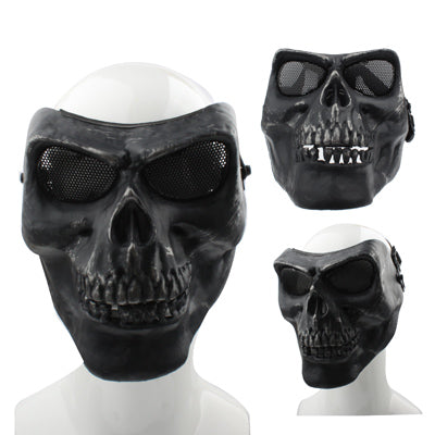 High Intensity Terrifying Evil Facepiece Skeleton Anti BB Bomb Face Mask with Elastic Bands(Black)-garmade.com