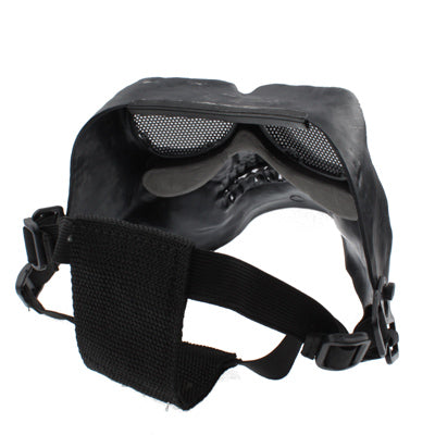 High Intensity Terrifying Evil Facepiece Skeleton Anti BB Bomb Face Mask with Elastic Bands(Black)-garmade.com