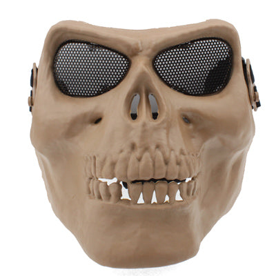 High Intensity Terrifying Evil Facepiece Skeleton Anti BB Bomb Face Mask with Elastic Bands(Brown)-garmade.com