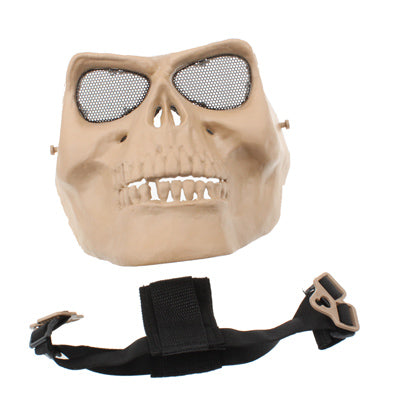 High Intensity Terrifying Evil Facepiece Skeleton Anti BB Bomb Face Mask with Elastic Bands(Brown)-garmade.com
