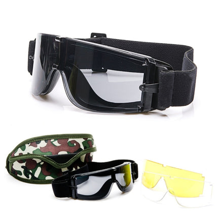 X800 Goggle UV400 Protection with Transparent / Black / Yellow Lens(Black)-garmade.com