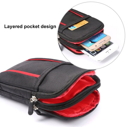 Universal Multifunctional Double Lattice Two-colored Polyester Pearl Material Storage Waist Packs / Waist Bag / Hiking Bag / Camping Bag for 6.3 inch Mobile Phones-garmade.com