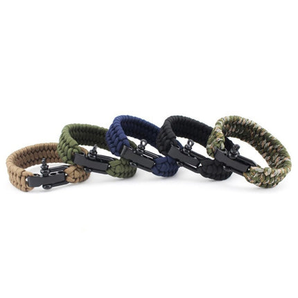 DIY Weave Style Nylon Survival Bracelets with Adjustable Stainless Steel Shackle, Random Color Delivery-garmade.com
