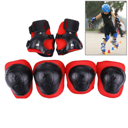 6 in 1 Roller Skate Knee & Elbow & Wrist Pads Protective Gear Sets(Black)-garmade.com