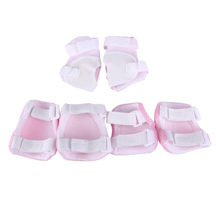 6 in 1 Roller Skate Knee & Elbow & Wrist Pads Protective Gear Sets(Pink)-garmade.com