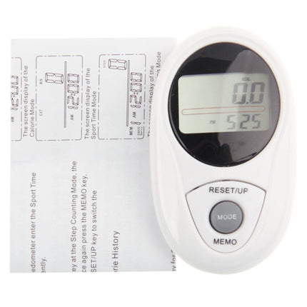 3D All Dimensional Waterproof Multifunction Digital Electronic Pedometer Step Counter(White)-garmade.com
